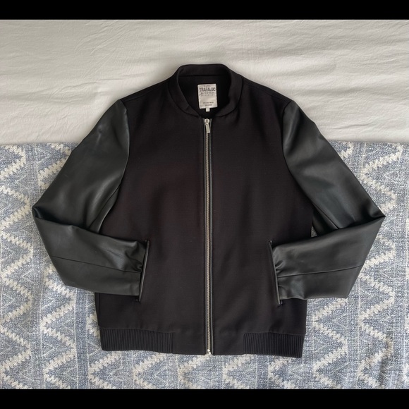 Zara Black Bomber Jacket size Small - Picture 2 of 5